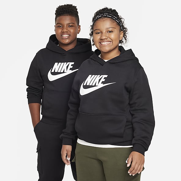 Boys Black Hoodies Pullovers. Nike